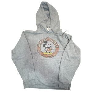 Vintage 90s Y2K Disney Mickey Hoodie Size Small Gray With Amazing Fade 2000s